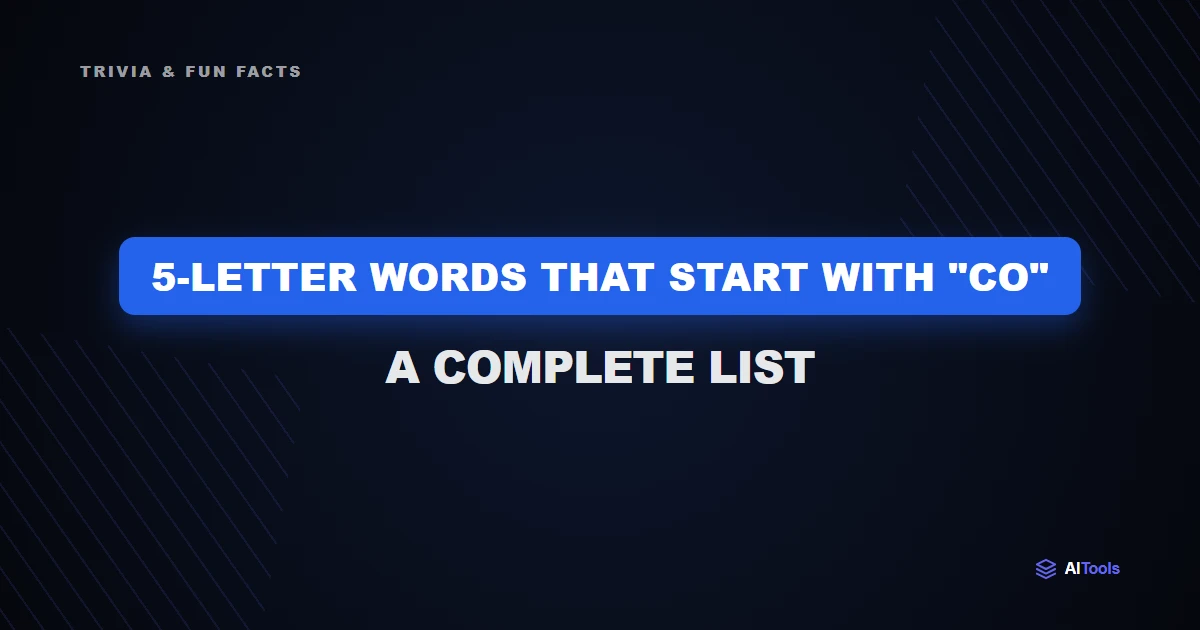5-Letter Words That Start With "Co": A Complete List