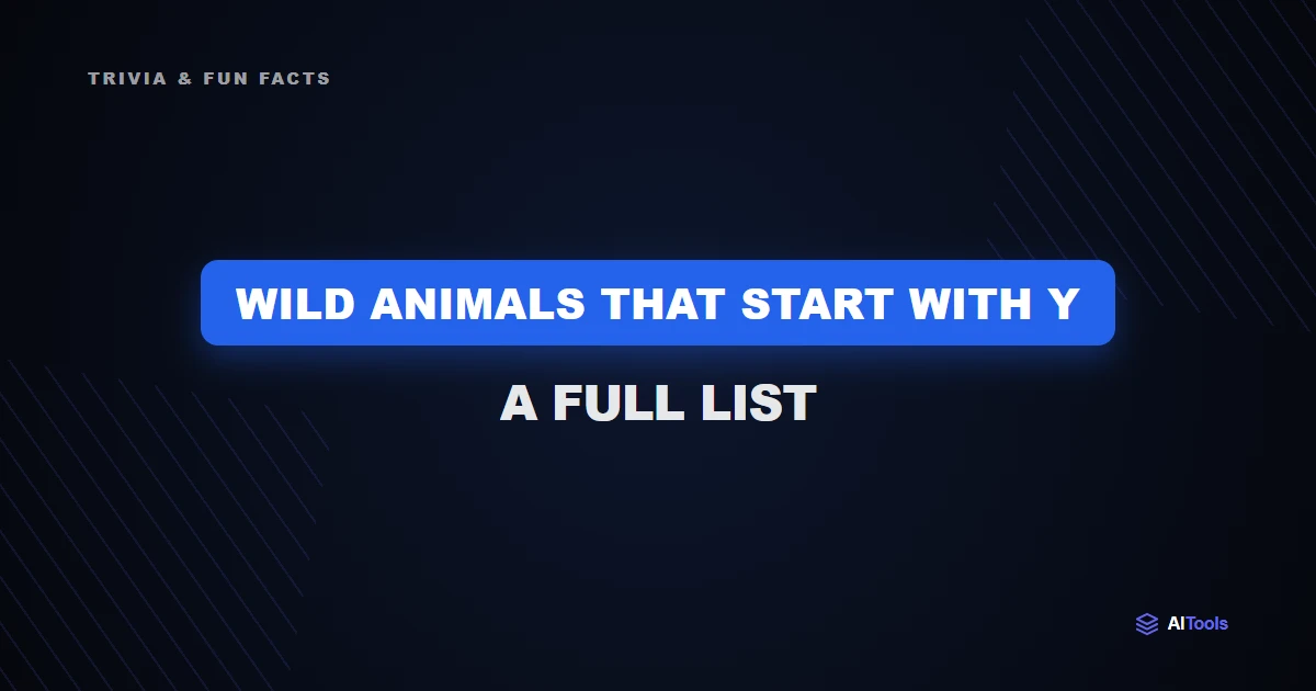 Wild Animals That Start With Y: A Full List